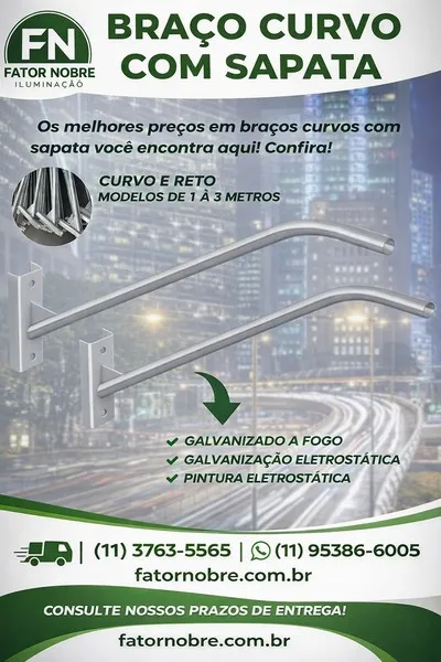 Braço para iluminação pública