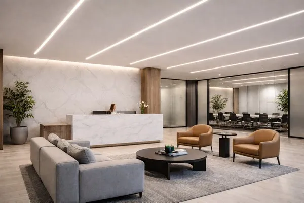 Iluminação comercial de led embutida no gesso