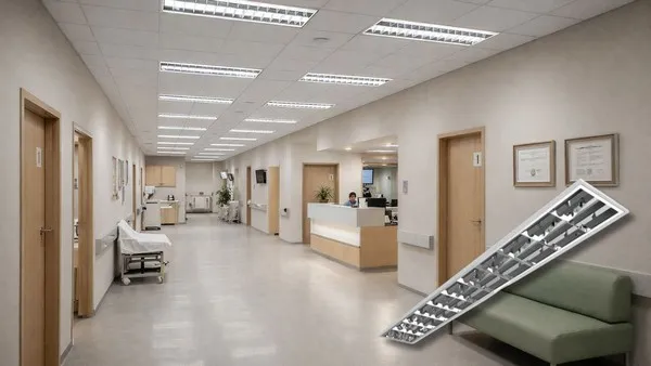 Luminária tipo calha de sobrepor